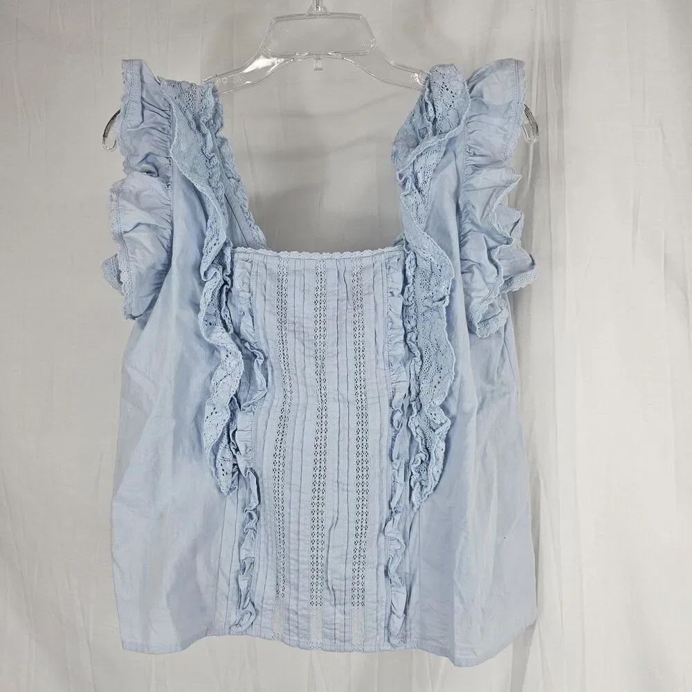 RESET by JaneEsther TopIn Baby Blue Women's Size Medium Rayon JT1074